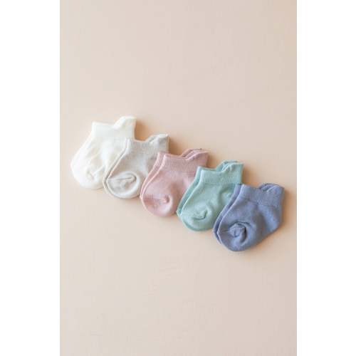Baby Bamboo Ankle Socks Combo 5-Pack in Pastel | Kyte Baby