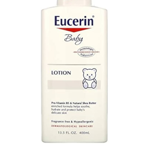 Eucerin Baby Body Lotion, Hypoallergenic and Fragrance Free Baby Lotion with Pro-Vitamin B5 and Shea Butter, 13.5 Fl Oz Bottle