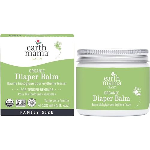 Earth Mama Organic Economy Size Diaper Balm | Diaper Cream for Baby | EWG Verified, Petroleum & Artificial Fragrance-Free with Calendula for Sensitive Skin, 4-Fluid Ounce
