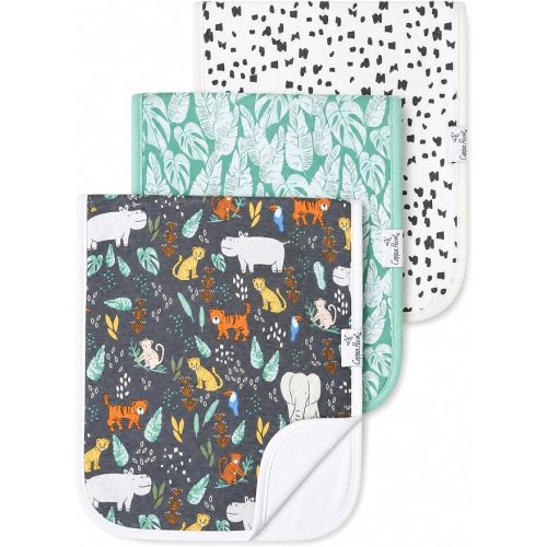 Copper Pearl Premium Baby Burp Cloths - 3-Pack Large Cotton Burp Cloths, Extra Soft Spit Up Rags with 3 Absorbent Layers, Perfect for Baby Boy Gifts (21" x 10" Size, Bengal Set)