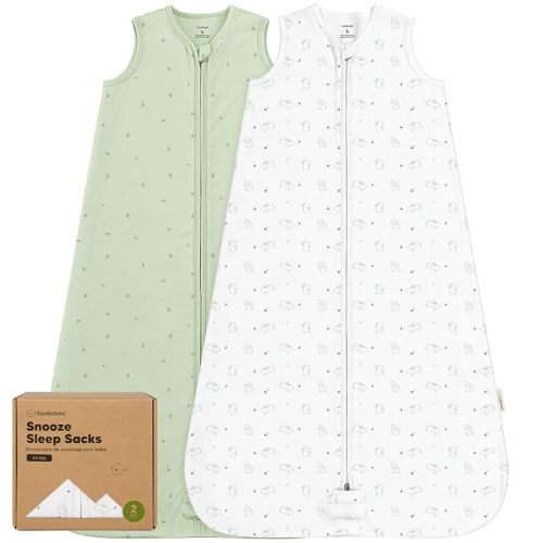 2-Pack Baby Sleep Sacks, Zipper Wearable Blanket - 100% Organic Cotton 0.5TOG, Soft Lightweight Toddler Sleeping Sack 12-24 months, Easy to Wear Newborn Swaddles Sleepsack (Bunnies, L)