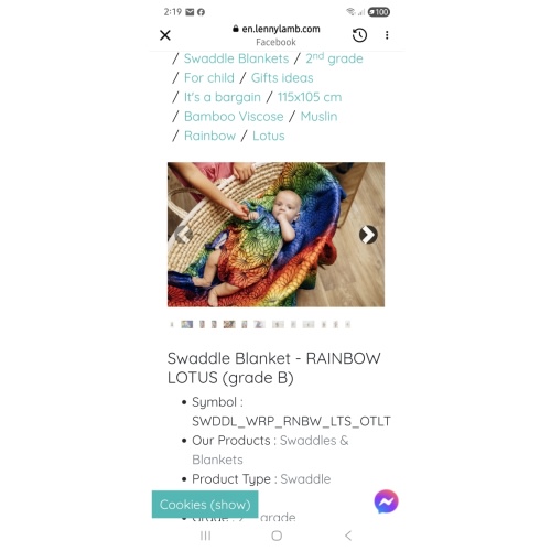 Swaddle Blanket - RAINBOW LOTUS (grade B)