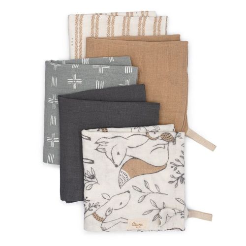 Ezra 5-pc. Cotton Baby Washcloth Set (Woodland Animal)