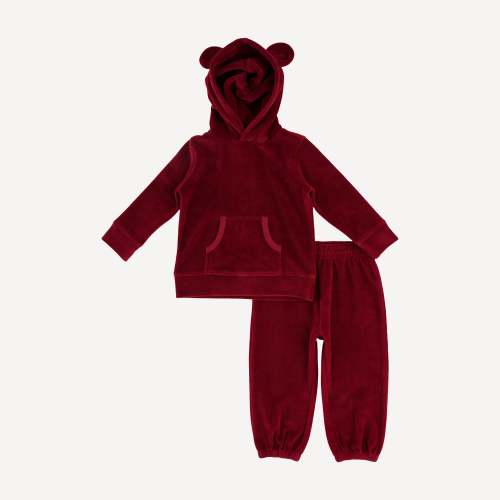 long sleeve kanga bear hoodie + relaxed jogger set | berry basket | or – kate quinn