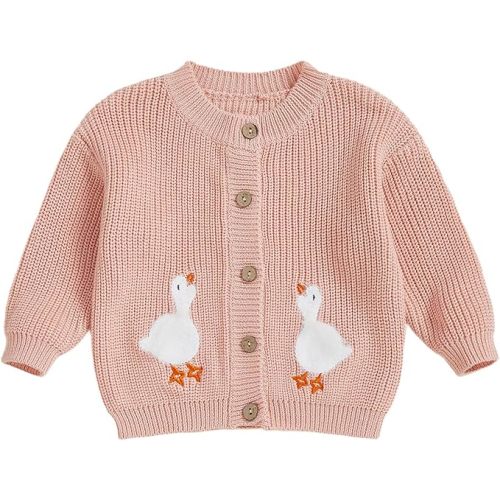 Kids Toddler Girl Boy Cardigan Infant Newborn Little Girls Long Sleeve Knit Sweater Fall Winter Duck Goose Outfit