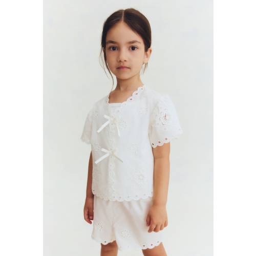 2-PIECE EYELET-EMBROIDERED COTTON SET