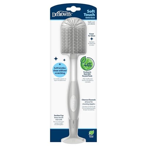 Dr. Brown's Soft Touch Baby Bottle Cleaning Brush, Gray, 1-Pack
