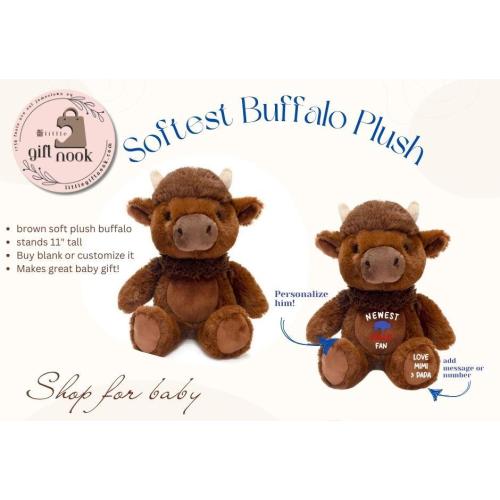 Plush Bill the Buffalo Customizable- Baby Gift