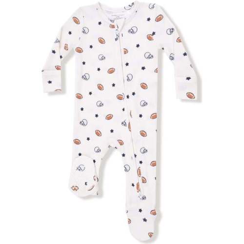 2 Way Zipper Footie,Footballs and Stars - Angel Dear | Maisonette