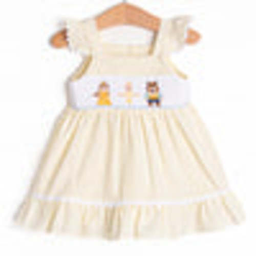 Blushing Beauty Smocked Dress, Yellow Seersucker – Stitchy Fish