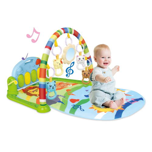 Babyeap 3 in 1 Baby Play Gym Mat, Kick and Play Piano Playmat, Musical Activity Fitness Gym, Tummy Time Toys for Infants, 0-36 Months