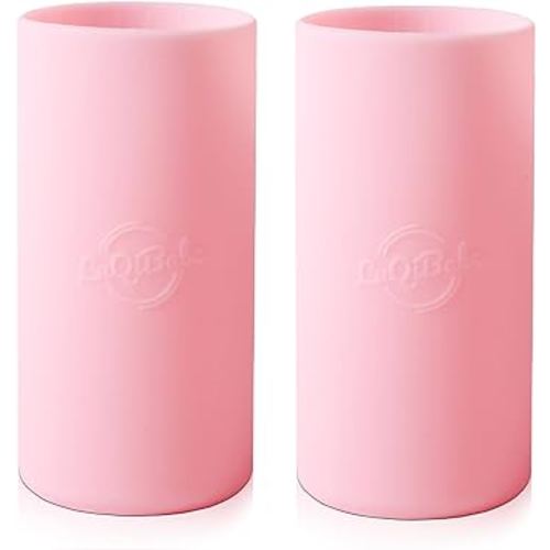 (2-Pack, Pink) Baby Bottle Sleeves for Dr. Brown Baby Bottle 8 oz - Reusable Silicone Baby Bottle Sleeve with Wide Neck - Dishwasher-Safe Bottle Cover for Baby with Cutout for Easy-to-See Measurement