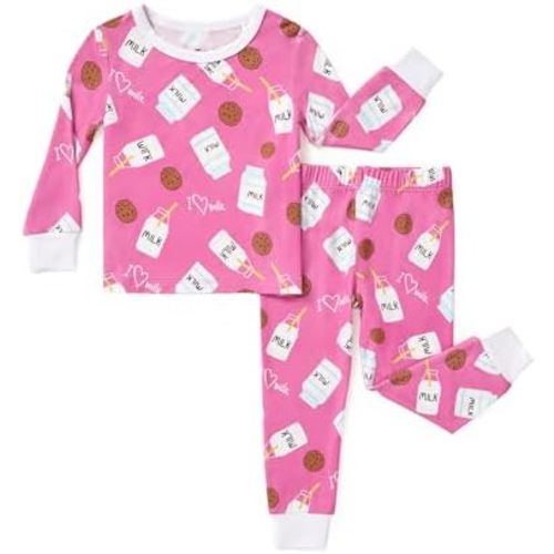 PATPAT Bamboo Viscose Pajama Sets for Toddler Boys & Girls Baby Kids, Ultra-soft Snug fit Pjs Sleepers for Birthday Holiday