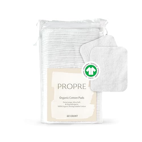 Baby XL Premium European Style 100% Organic Cotton Pads – GOTS Certified, Dry Wipes – Ultra-Thick & Lint-Free for Sensitive Skin, for Diaper Changes and Make up Removal (60ct)