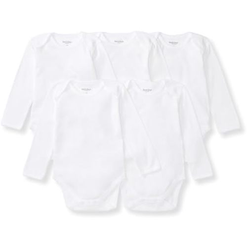 Burt's Bees Baby Unisex Bodysuits, Short Sleeve Organic Sleepwear, 5-Pack