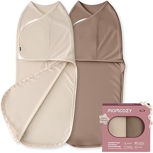 Momcozy Swaddles for Newborns, Quiet Fastener Swaddle Suitable for Infant 0-3 Months, New-Parent-Friendly Sleep Sack, Reduce Startle Reflex, Newborn Boys Girls Registry Essentials, 2-Pack, Harmony