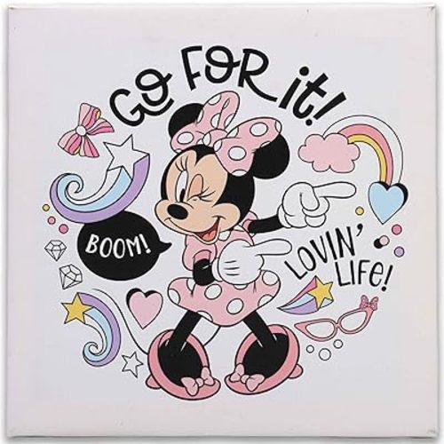Disney Minnie Mouse Go For It Gallery Wrapped Canvas Wall Decor - Adorable Minnie Mouse Wall Art for Kids' Bedroom or Play Room