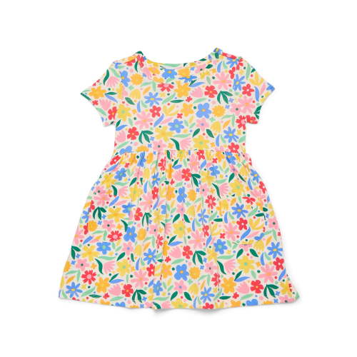 Wonder Nation Baby and Toddler Girls Play Dress with Short Sleeves, Sizes 0/3M-5T