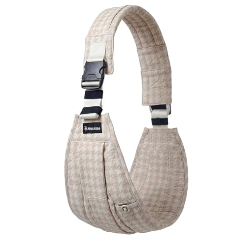 AUYEAZGO Toddler Carrier, Baby Sling Carrier - Premium Cotton, Large Seat & Back Support, Large Pocket, Ideal for 6-48 Months (16-44 lbs), Houndstooth, Regular (XS–4XL)