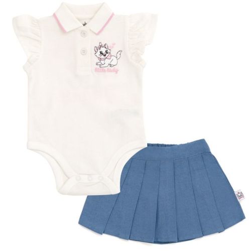 Disney Baby Girls Bodysuit and Chambray Pleated Skirt Outfit Set Newborn to Infant