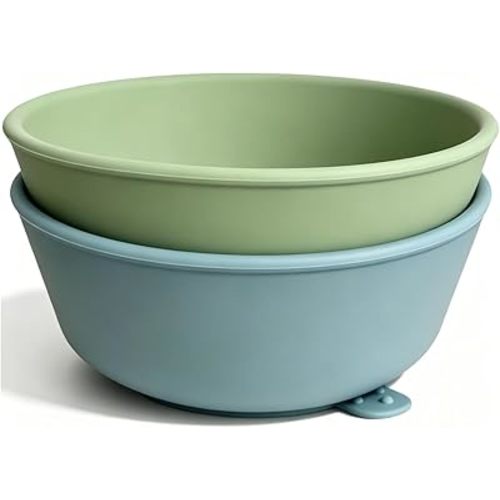 Silicone Suction Bowl for Baby & Toddler – 10 oz Deep Bowls for Kids (2 Pack), Microwave & Dishwasher Safe, BPA Free & Stackable, Feeding Bowl for Soup, Cereal, Snack and Baby Led Weaning