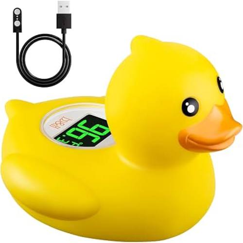Amazon.com: b&h Baby Bath Thermometer - USB Rechargeable (Classic Charging Duck) | Instant & Accurate Temperature Readings, Waterproof, Digital Water Temperature Monitor for Toddlers, Floating Toy for Newborn