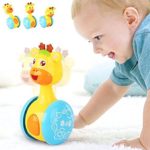Alextreme Baby Rattles Tumbler Doll Toys Bell Music Learning Education Toys Gifts for 0-12 Months