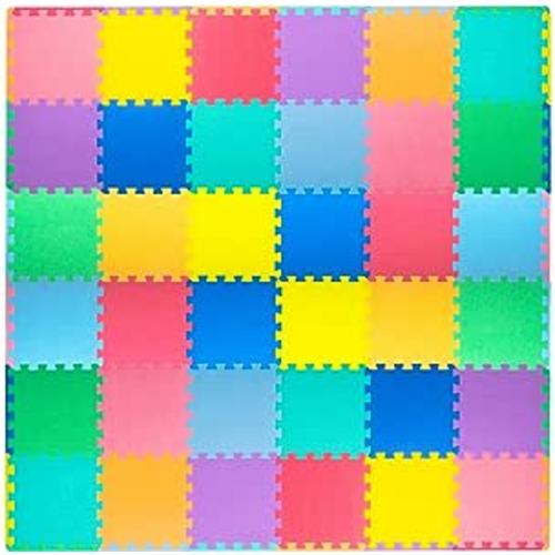 Amazon.com: ProsourceFit Puzzle Solid Foam Play Mat for Kids - 36 tiles with edges : Toys & Games