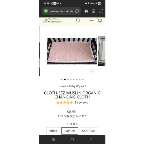 Cloth-eez Muslin Organic Changing Cloth