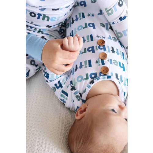 Little Brother Newborn Baby Knot Gown & Hat Set
