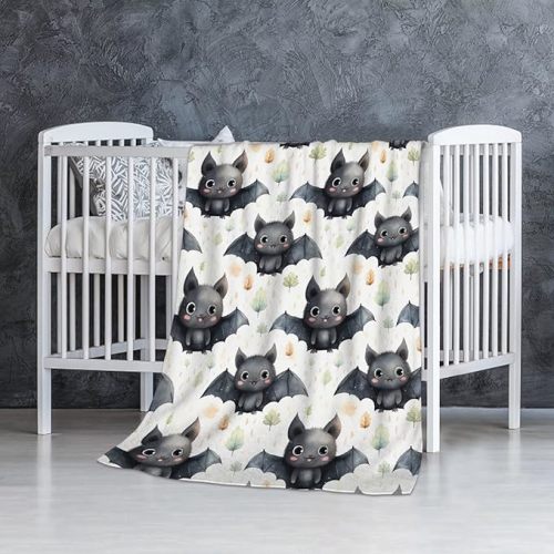 SUPERICH Halloween Bats Baby Blanket Gifts Super Soft Swaddle Newborn Cozy Baby Receiving Blanket Stroller Throw Blanket for Crib 40x30 in for Puppy