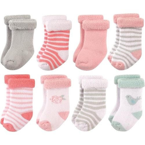 Hudson Baby baby-girls Cotton Rich Newborn and Terry Socks