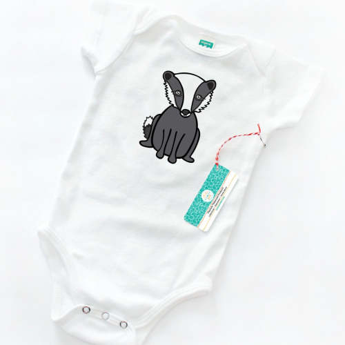 Bonnie Badger Cute Animal Baby Onesie - Organic Cotton