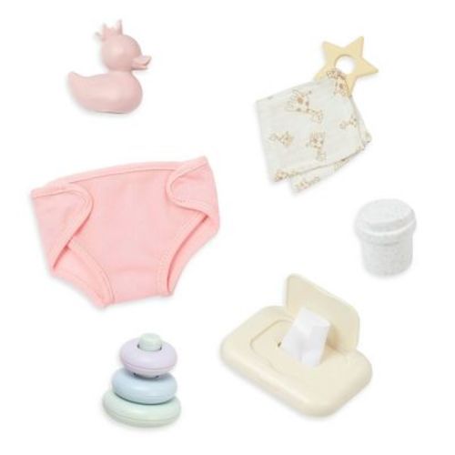LullaBaby Baby Doll Newborn Essentials Accessory Set Diaper and Play Toys (2+)