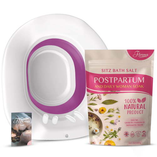 Fivona 2-in-1 Sitz Bath Soak Kit Over The Toilet Seat with Epsom Salt Blend with Essential Oils