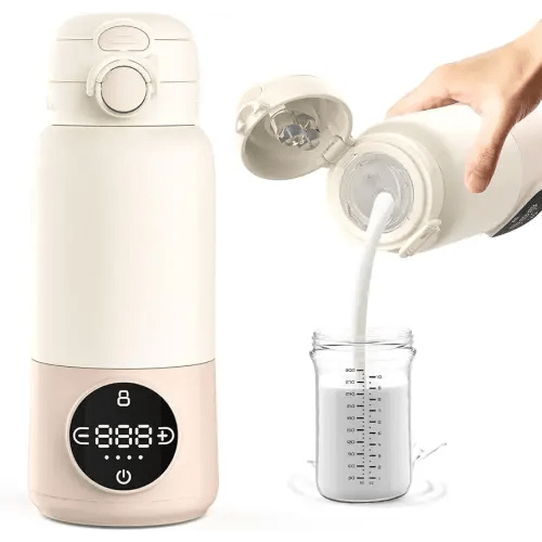 Portable Bottle Warmer for Travel, 15oz Portable Milk Warmer for Baby, 12000mAh Fast Charging, 450ML Big Capacity Breast-Milk Warmer for Formula, Cordless Bottle Warmer On The Go