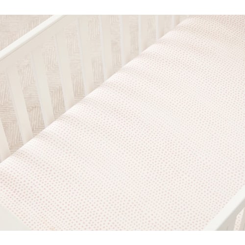 Pottery Barn Kids Blush Falling Dot Organic Crib Fitted Shee