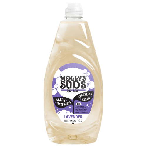 Molly's Suds Liquid Dish Soap | Simple Ingredients | Extra Scrubbing Power | Lavender Scent, 24 oz