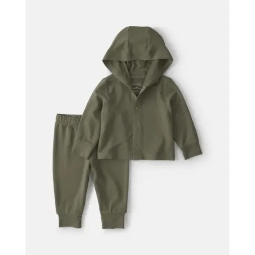Baby Boy 2-Piece PurelySoft™ Hoodie Layering Set - Olive Green | Carter's