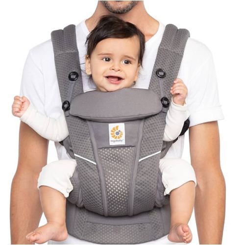 Ergobaby All Carry Positions Breathable Mesh Baby Carrier with Enhanced Lumbar Support & Airflow (7-45 Lb), Omni Breeze, Graphite Grey