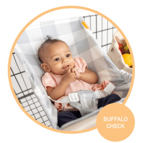 Baby Shopping Cart Hammock - Grey Buffalo Check | Binxy Baby