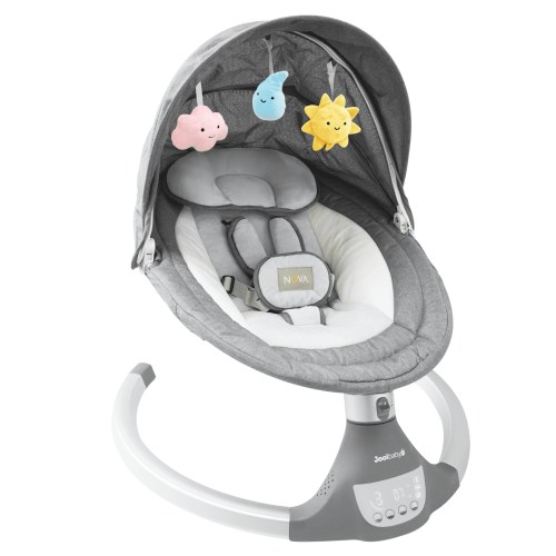 Free Shipping! Jool Baby Nova Baby Swing with Bluetooth Music 5 Side-to-Side Sway, Removable Canopy Gray