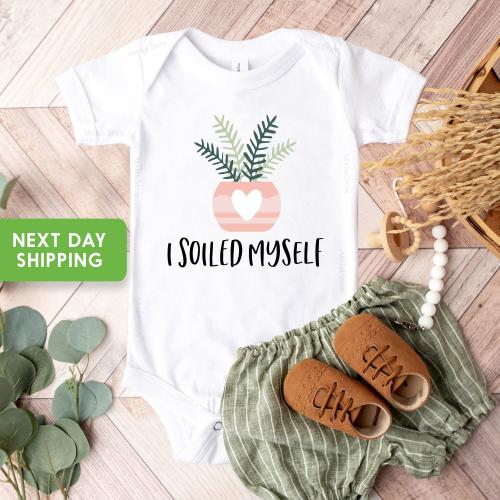 I Soiled Myself Baby Onesie® Succulent Funny Plant Onesie® Succulent  Baby Shirt,Cute Baby