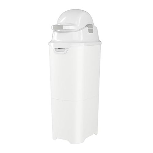 Foundations Tall Diaper Pail with Airtight Lid - Durable & Odorless Diaper Disposal, Large Capacity, Holds up to 60 Newborn Diapers, Refill with Any Bags, Baby Registry Gift - Gray (9612057)