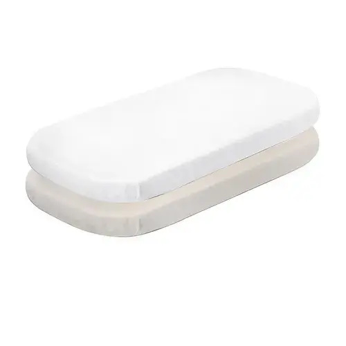 Bubba Blue Bassinet Mattress Protector 2 Pack White/Sand | Baby Bunting AU
