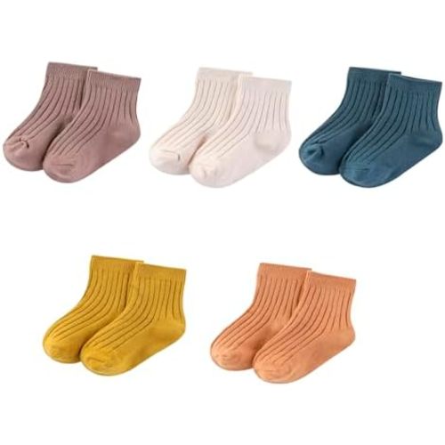 Unisex Baby Socks Breathable Soft Cotton Ankle Socks for Baby Boy and Girl, 5 Pack