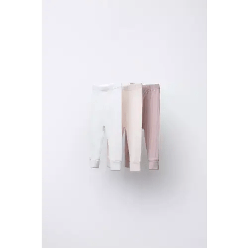 THREE-PACK RIBBED LEGGINGS - Pink | ZARA United States