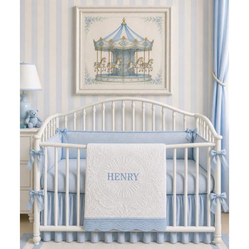 Personalized Baby Quilt: Embroidered Name, Heirloom Blanket (36" x 45") Shower Sprinkle Gift Newborn Custom