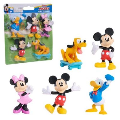 Disney Junior Mickey Mini Figures 5‑Pack – Mickey, Minnie, Donald & Pluto – Collectible Action Figures for Kids 3+ – Just Play Official Disney Toy Set