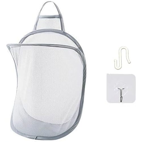 Mesh Collapsible Small Wall Laundry Baskets，Hanging Laundry Hamper，for Hotel, University Dormitory Use by HHSSALIN (1, CLASSIC)
